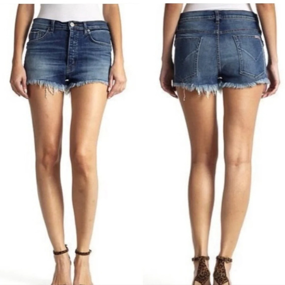 Hudson Tori Selvage Slouch Denim Cut-Off Micro Shorts in Illi, High Rise, EUC! - Picture 1 of 12